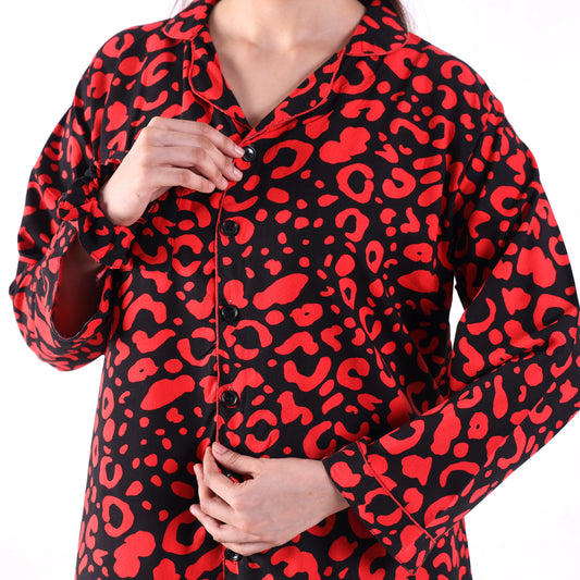 RED LEOPARD PJ SET