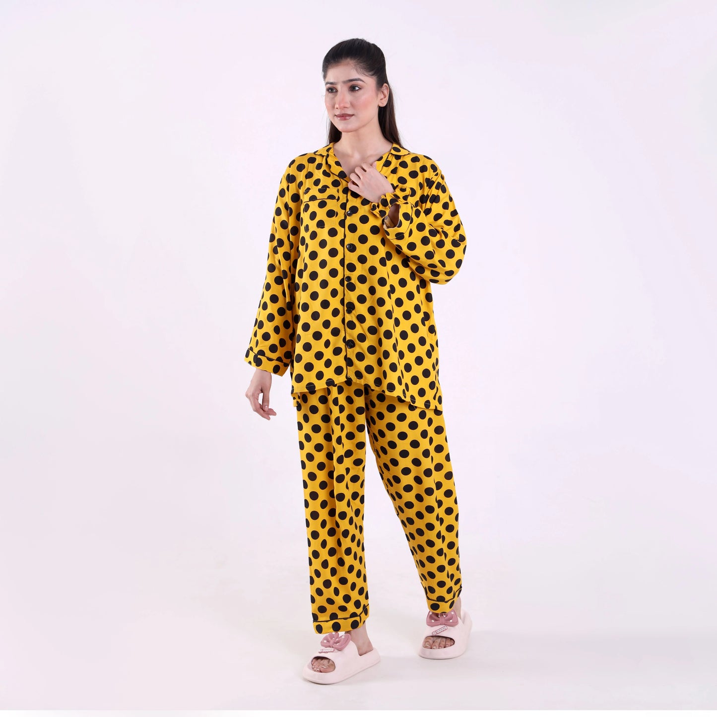 YELLOW POLKA PJ SET