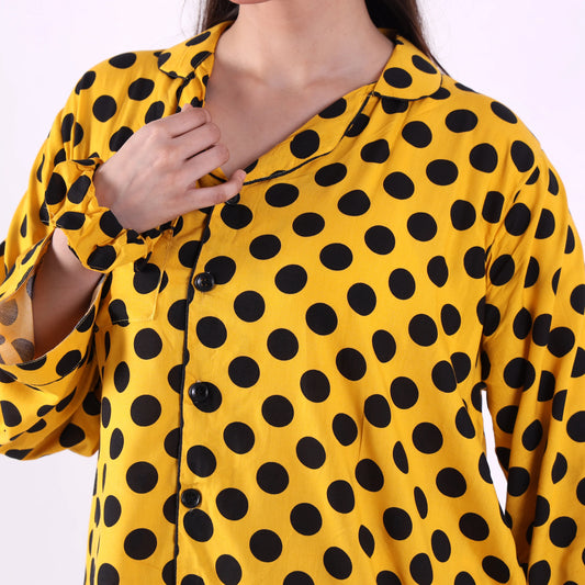 YELLOW POLKA PJ SET