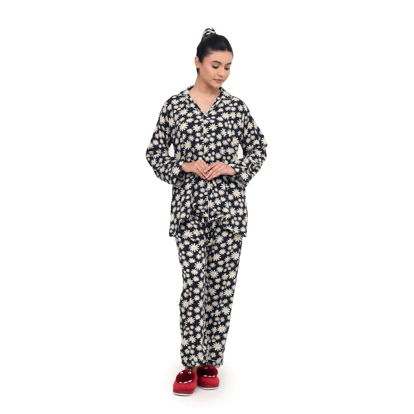 FLORAL BLACK PJ SET