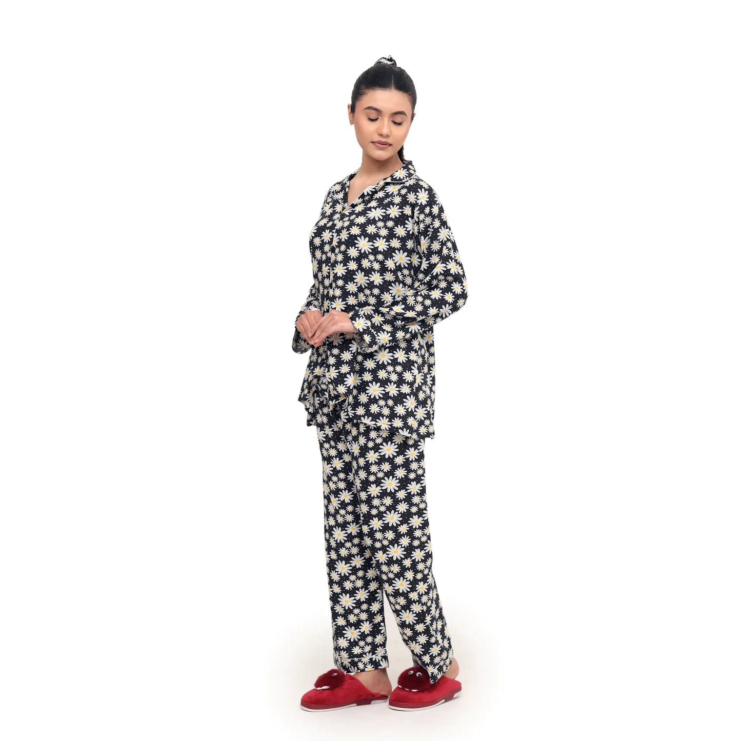 FLORAL BLACK PJ SET