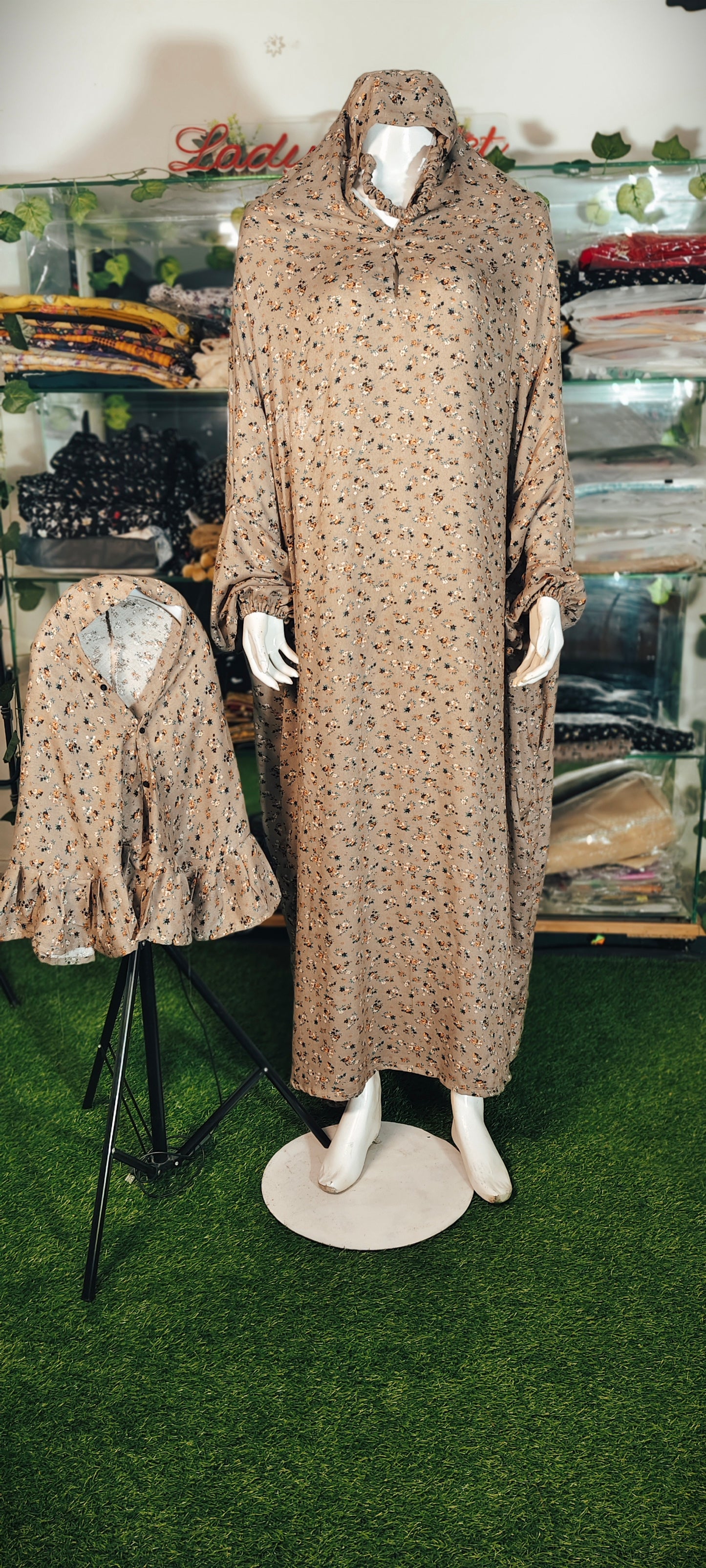 Brown Floral Namaz Chadar