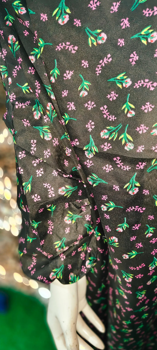 MULTI FLORAL BLACK NAMAZ CHADAR