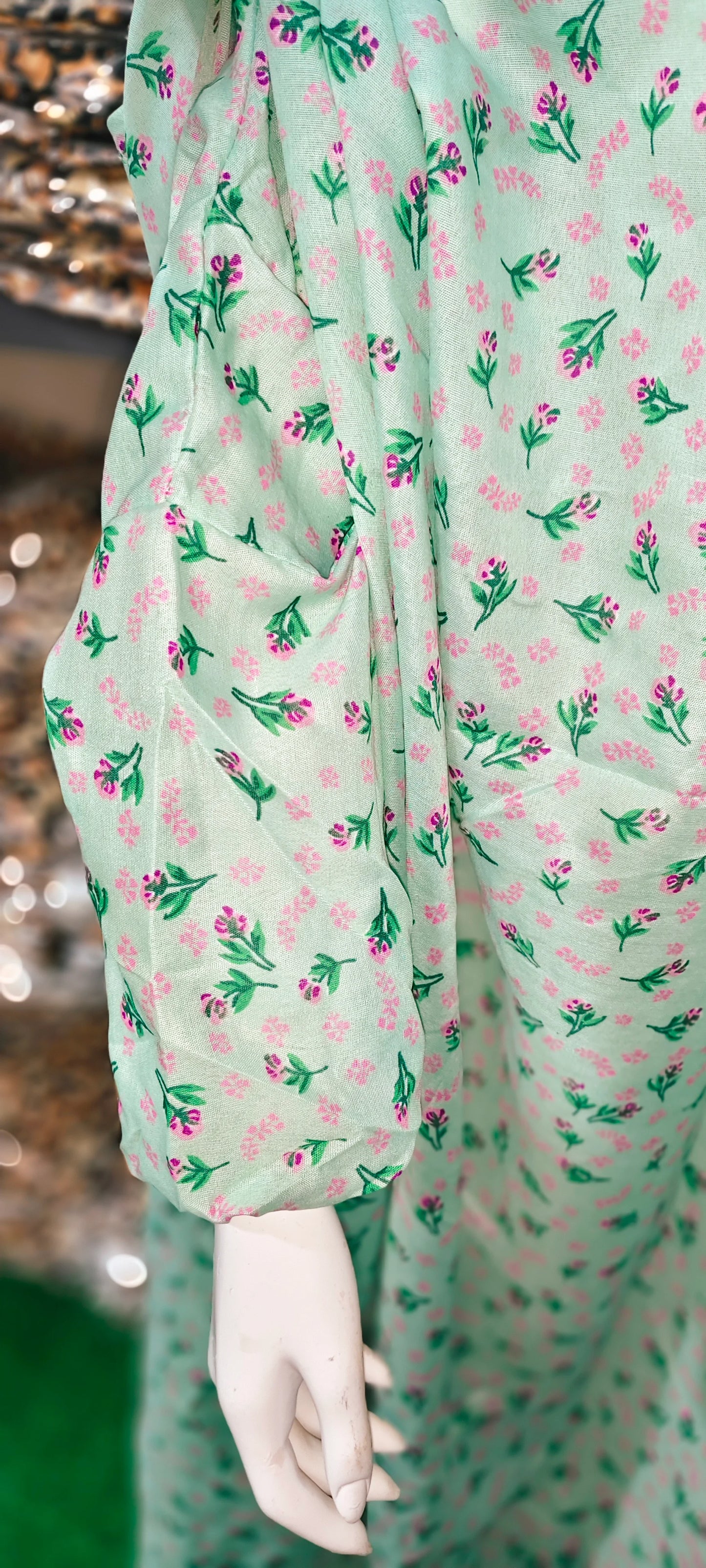 MULTI FLORAL GREEN NAMAZ CHADAR