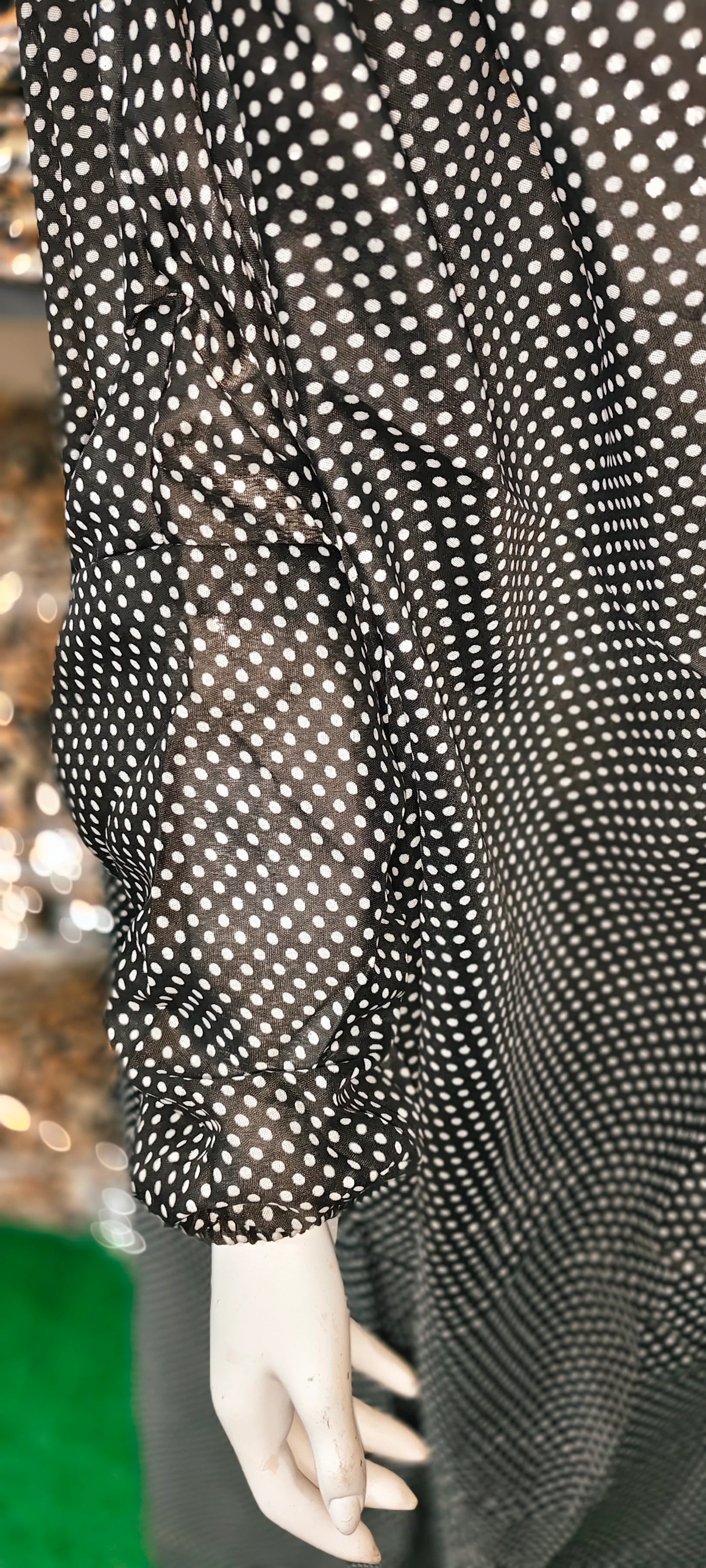 BLACK POLKA NAMAZ CHADAR
