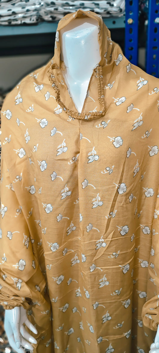 MUSTARD FLORAL NAMAZ CHADAR