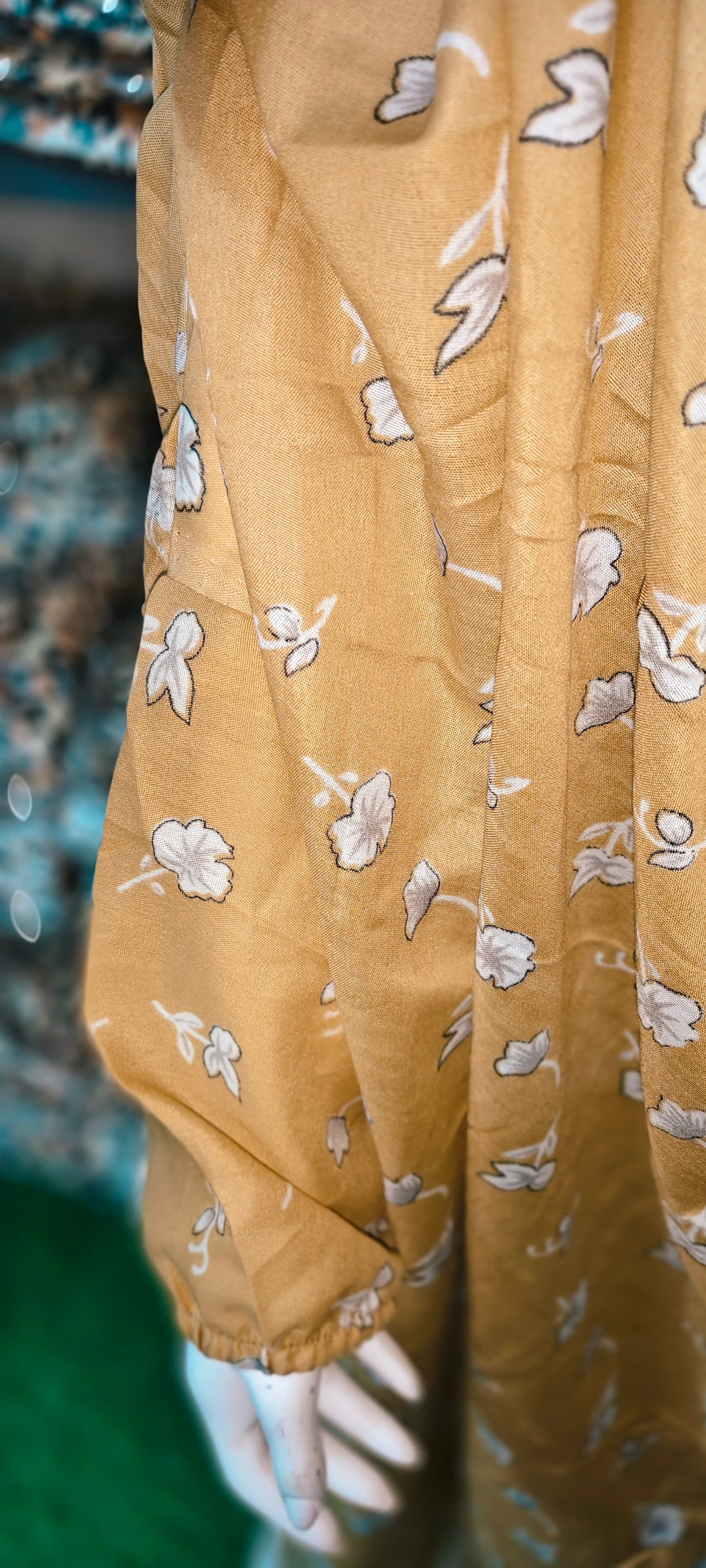 MUSTARD FLORAL NAMAZ CHADAR