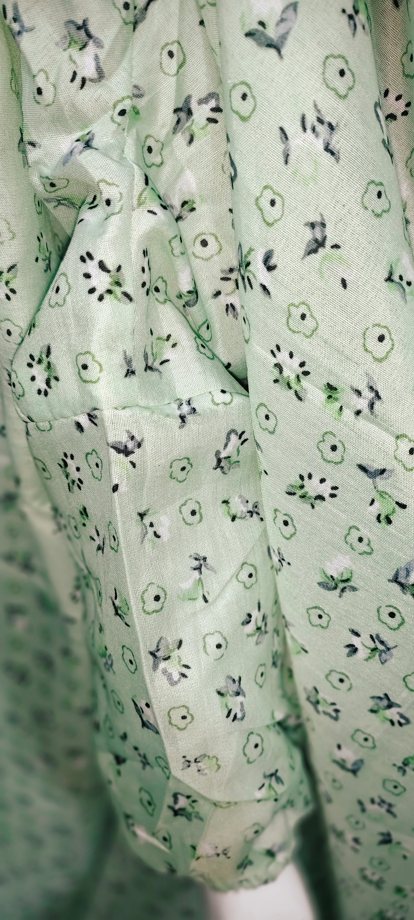 FLORAL GREEN NAMAZ CHADAR