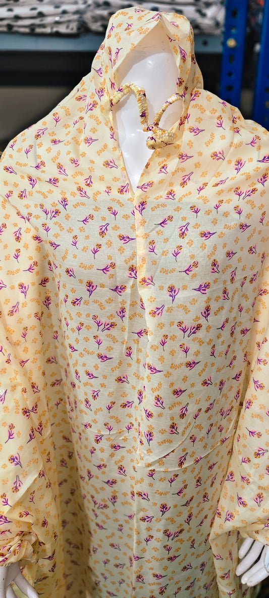 FLORAL BEIGE NAMAZ CHADAR