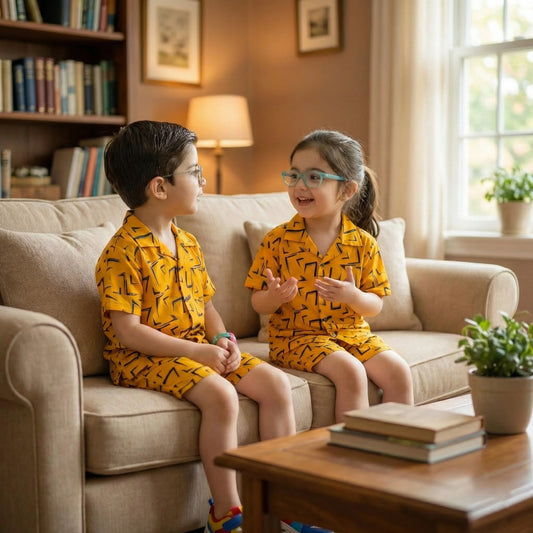 YELLOW SHARP KIDS CASUAL SET