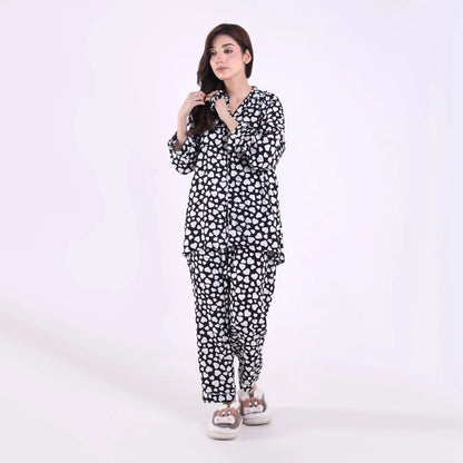WHITE HEARTS PJ SET