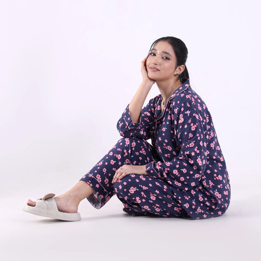 FLORAL BLUE PJ SET