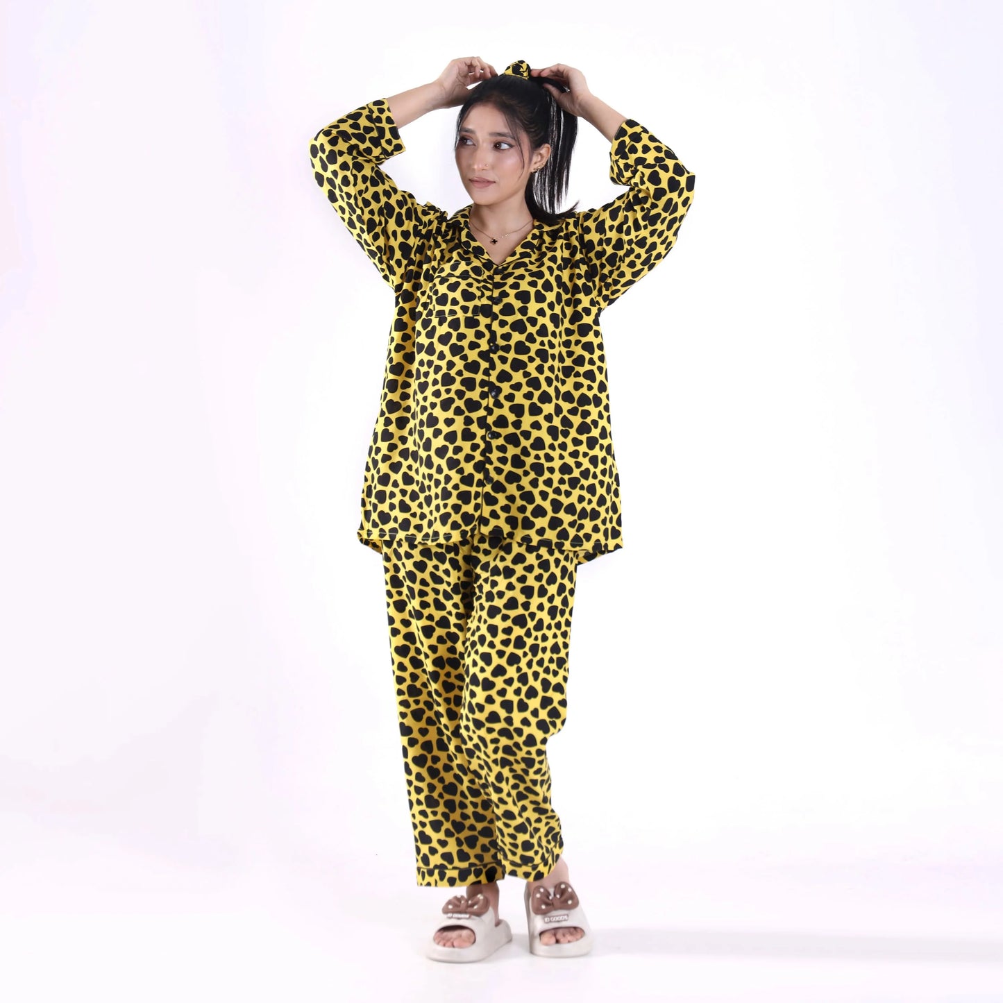 BLACK HEARTS PJ SET
