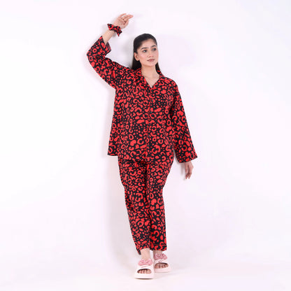 RED LEOPARD PJ SET