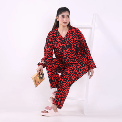 RED LEOPARD PJ SET
