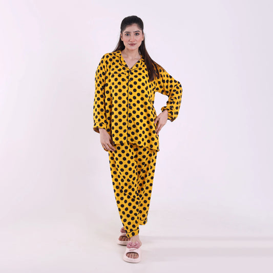 YELLOW POLKA PJ SET