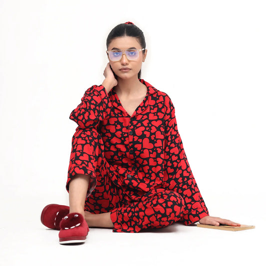 RED HEARTS PJ SET