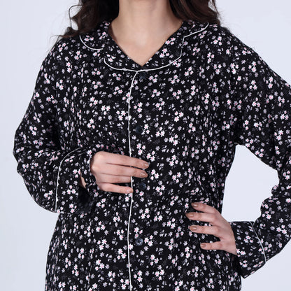 BLACK FLORA PJ SET