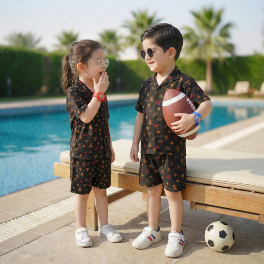 BLACK INFINITY KIDS CASUAL SET