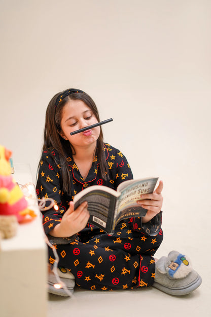 BLACK INFINITY KIDS PJ SET