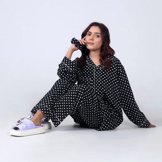 BLACK PRETTY PJ SET