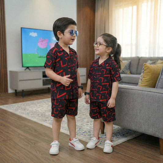 BLACK SHARP KIDS CASUAL SET