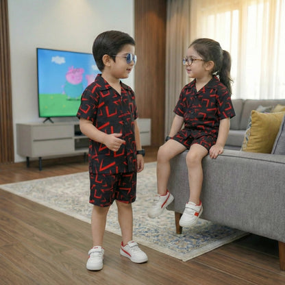 BLACK SHARP KIDS CASUAL SET