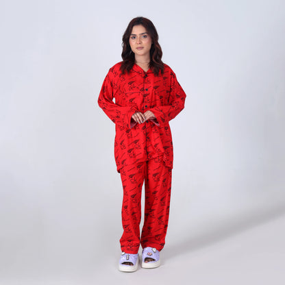 CALVIN RED PJ SET