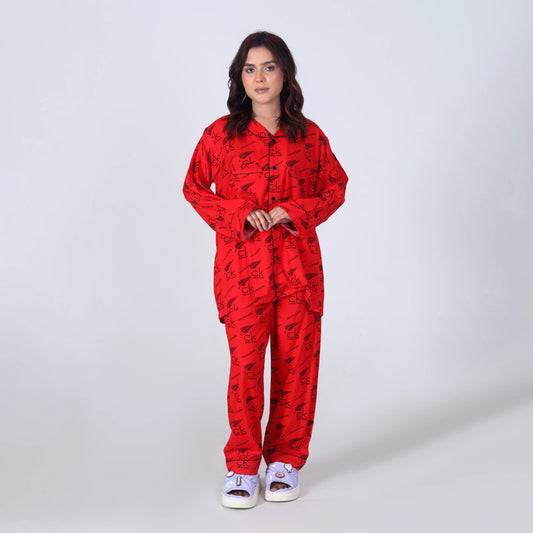 CALVIN RED PJ SET