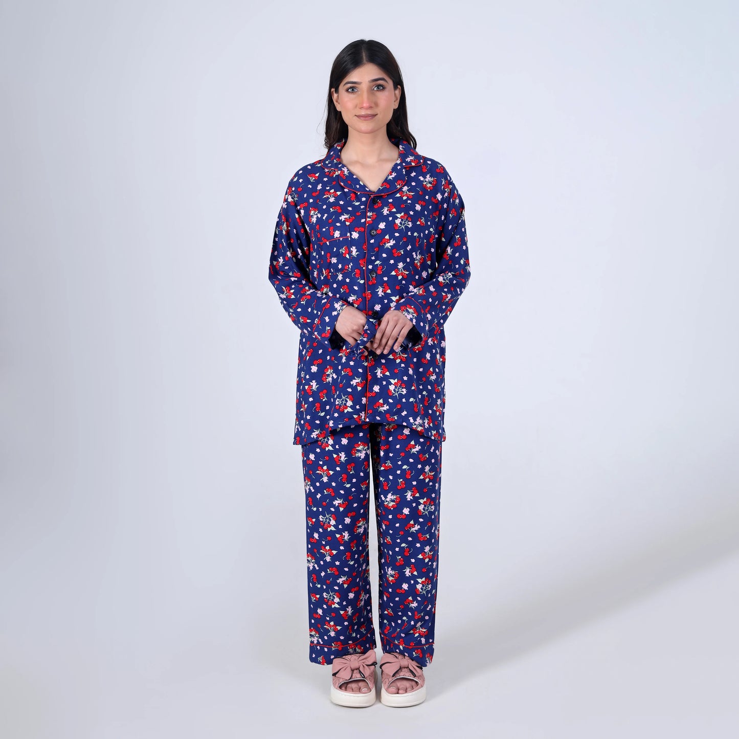 CHERRY FLORAL PJ SET