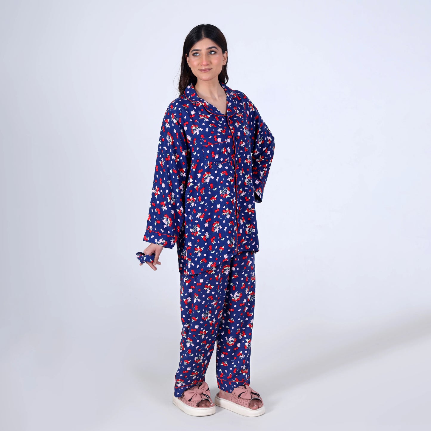 CHERRY FLORAL PJ SET