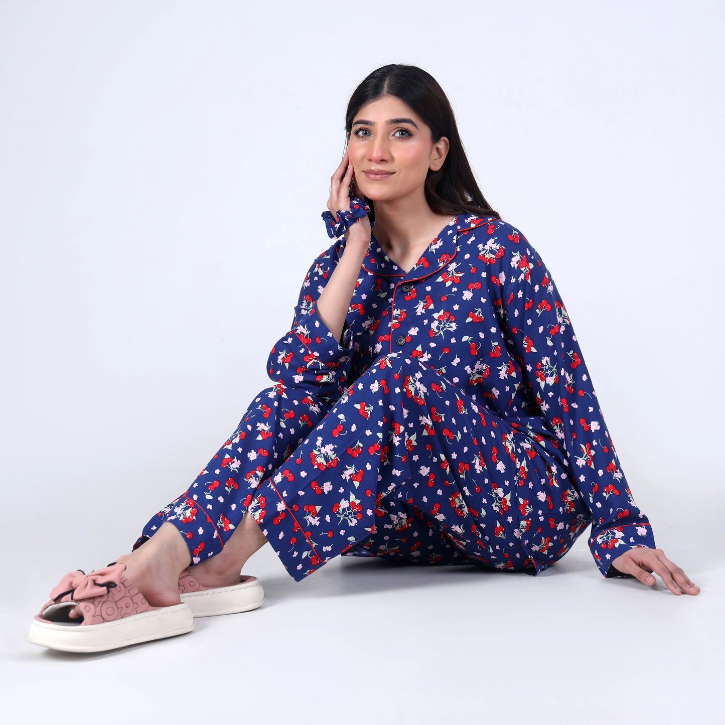 CHERRY FLORAL PJ SET