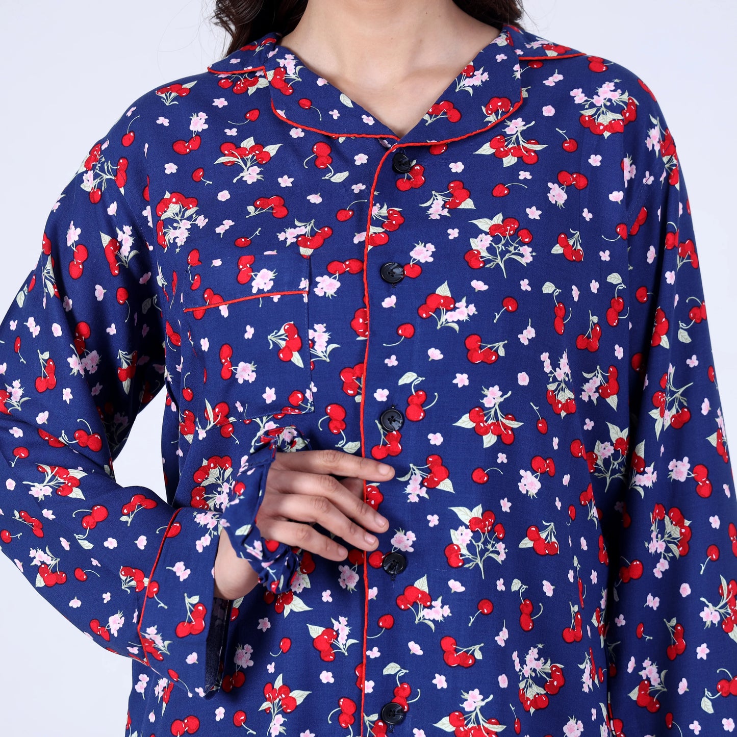 CHERRY FLORAL PJ SET