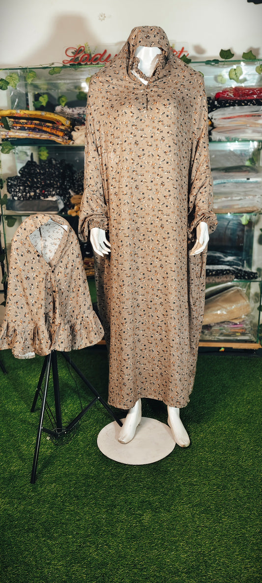 Brown Floral Namaz Chadar