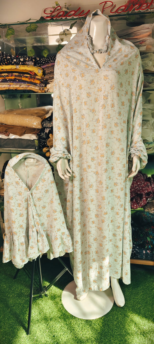 Beige Floral Namaz Chadar