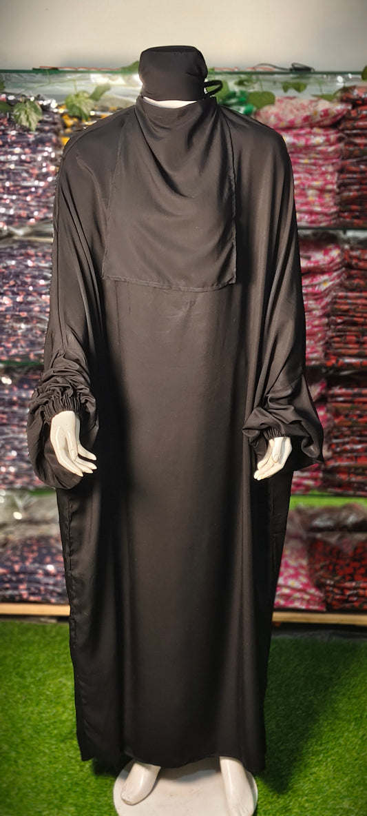 Black Namaz Chadar with Hijab