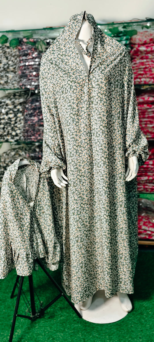 Green Floral Namaz Chadar