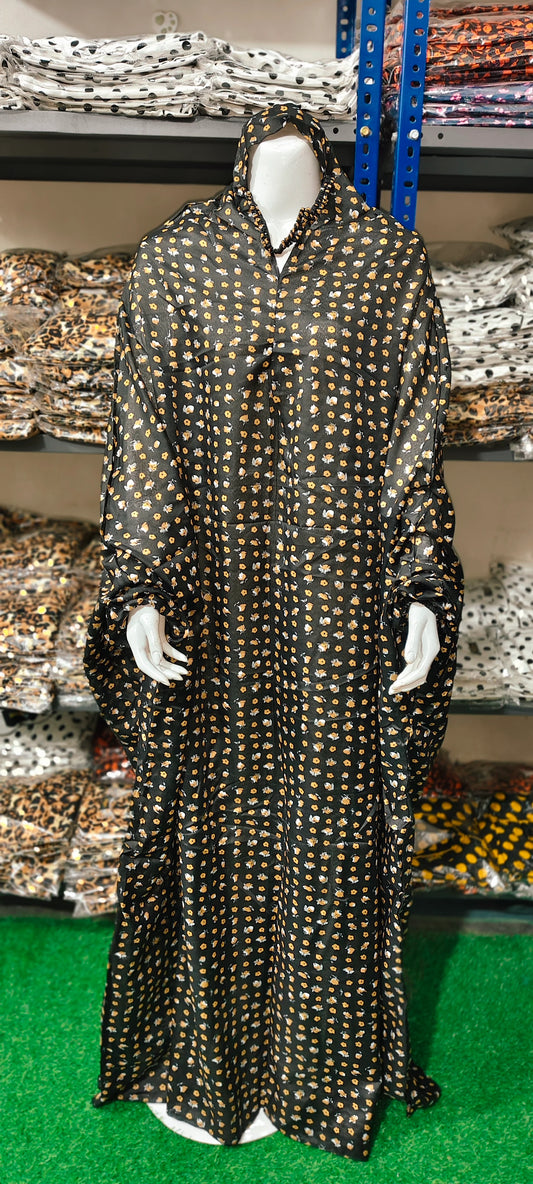 FLORAL BLACK NAMAZ CHADAR