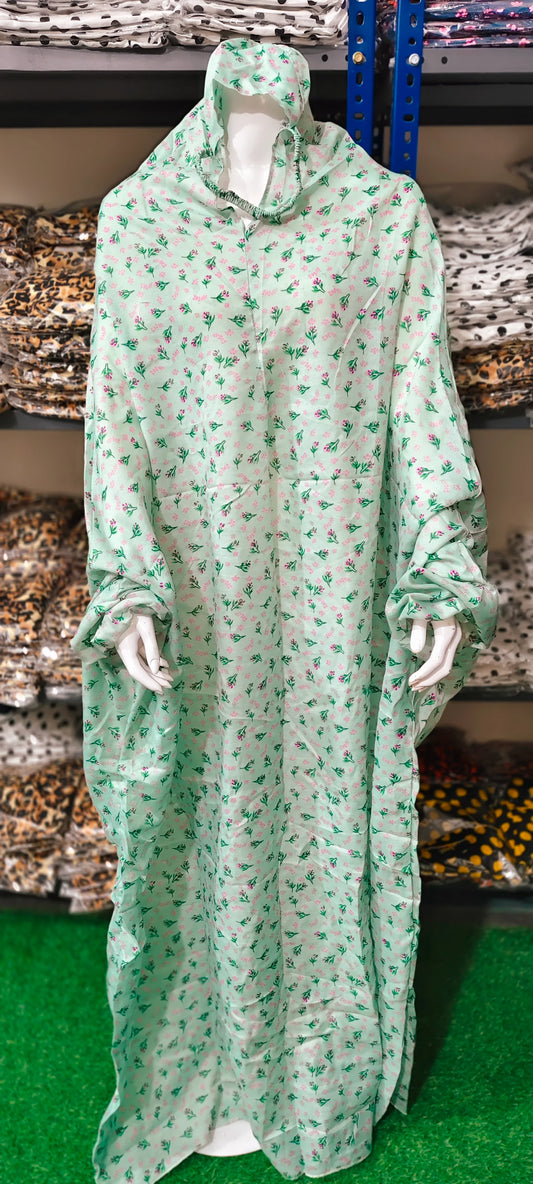 MULTI FLORAL GREEN NAMAZ CHADAR