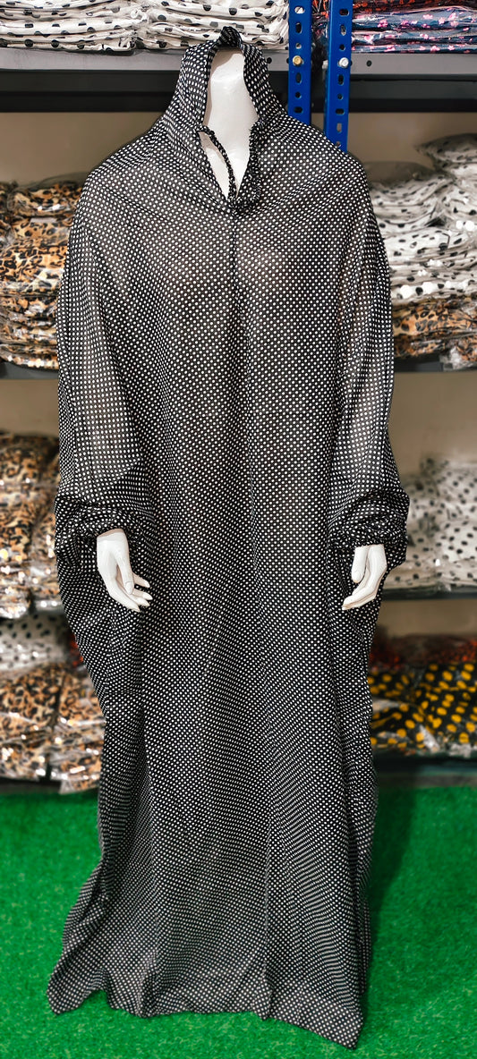 BLACK POLKA NAMAZ CHADAR