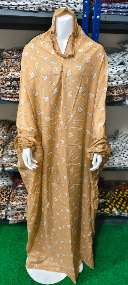 MUSTARD FLORAL NAMAZ CHADAR