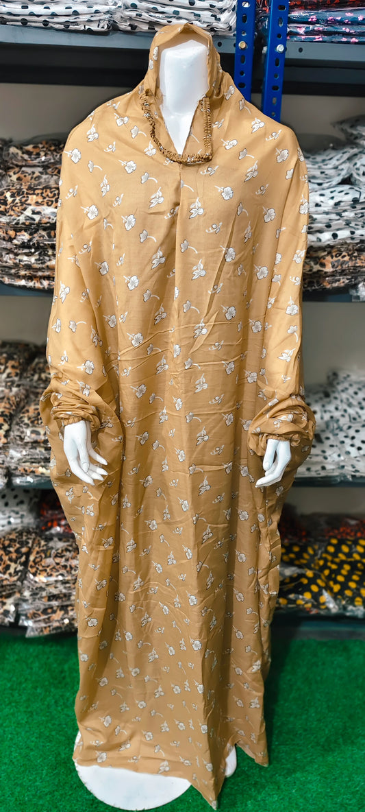 MUSTARD FLORAL NAMAZ CHADAR