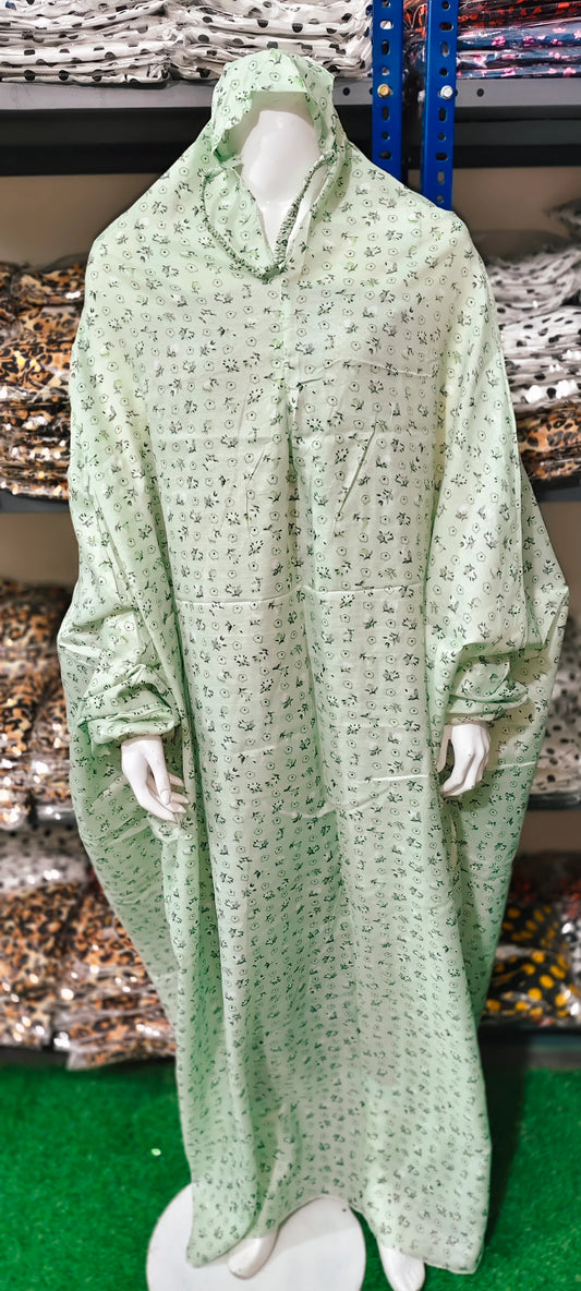 FLORAL GREEN NAMAZ CHADAR