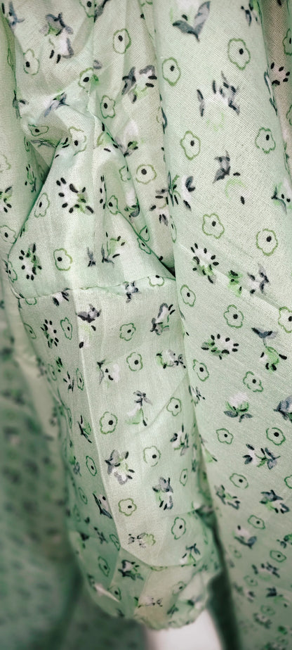 FLORAL GREEN NAMAZ CHADAR