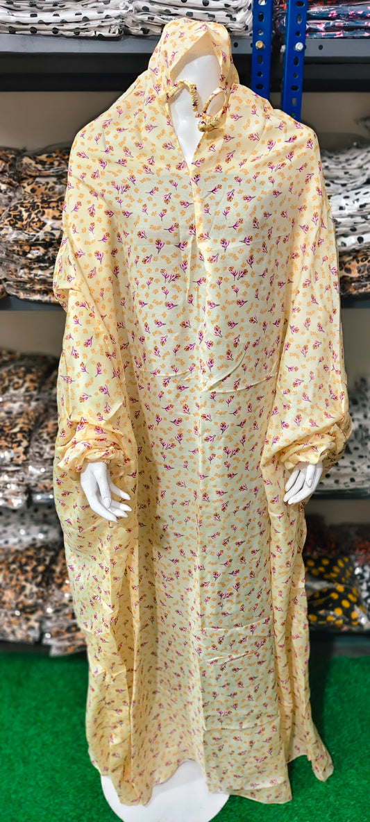 FLORAL BEIGE NAMAZ CHADAR