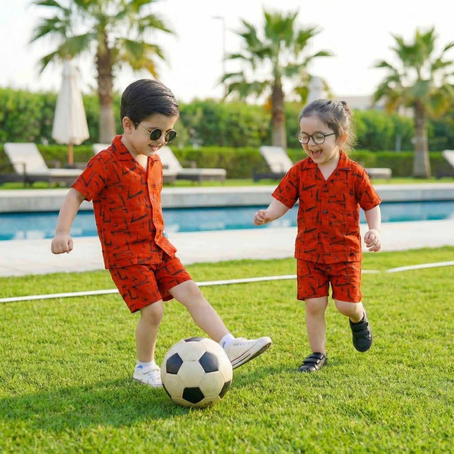 ORANGE SHARP KIDS CASUAL SET