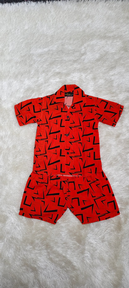 ORANGE SHARP KIDS CASUAL SET