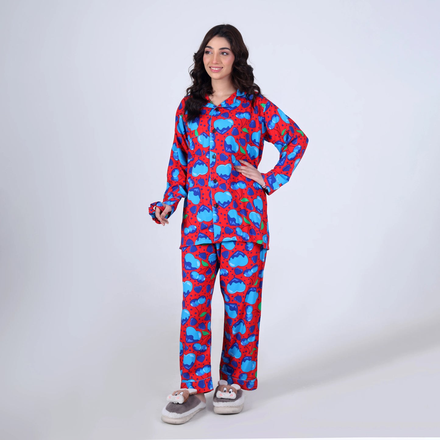 RED CHERRY HEARTS PJ SET