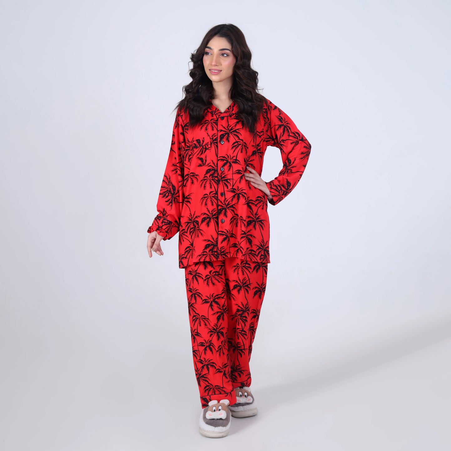 RED PALM TREE PJ SET