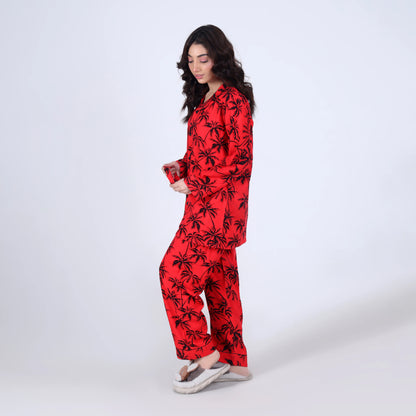 RED PALM TREE PJ SET